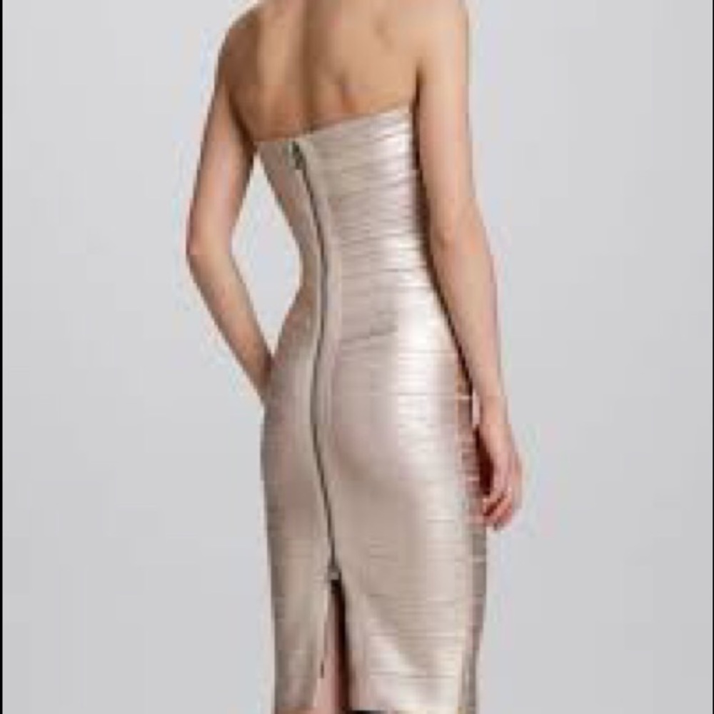 Herve Leger NEW WITH TAGS Herve Leger Strapless stretch Tube Dress Below knee